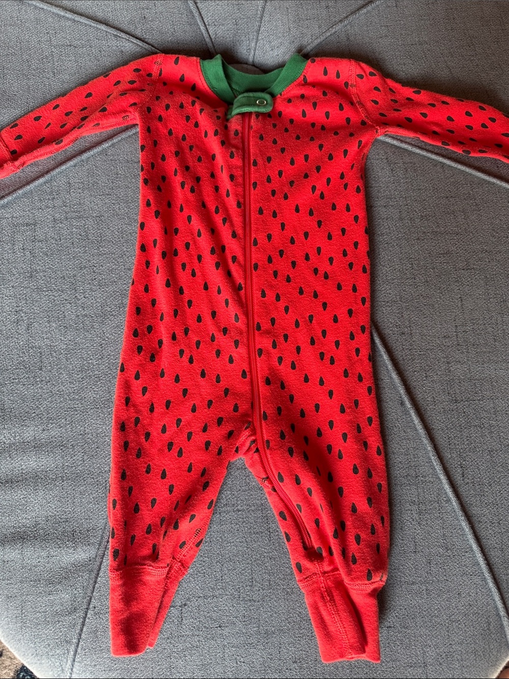 Hanna Andersson Red Watermelon-Print Footed One-Piece
